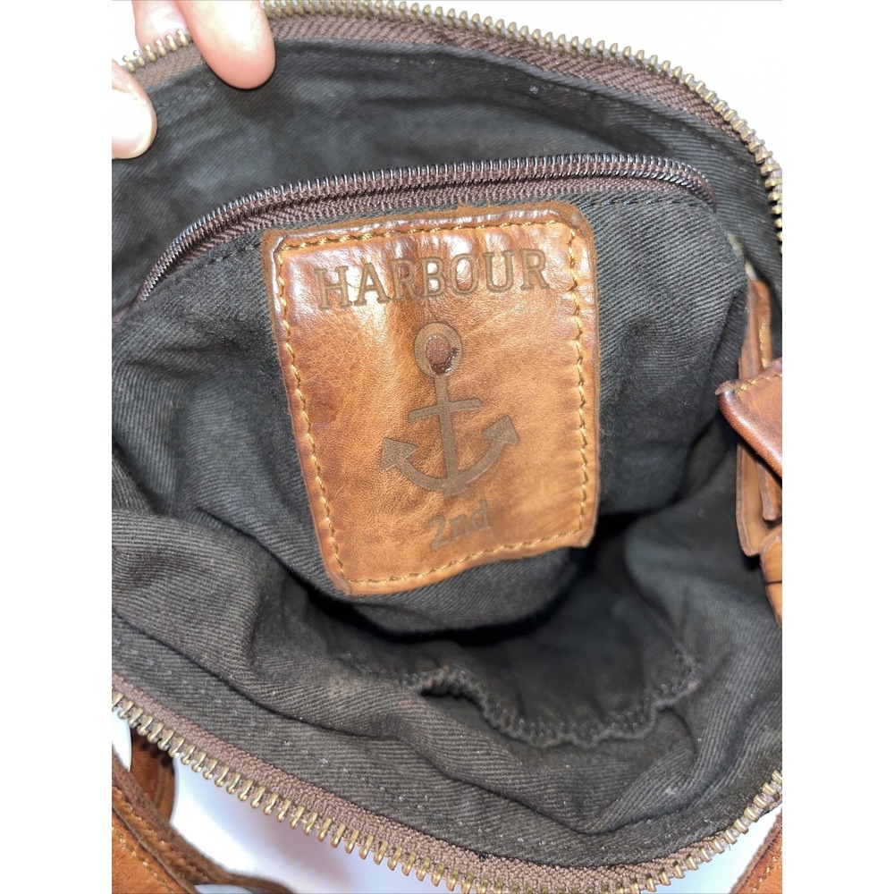 Harbour 2nd Genuine Leather Cognac Brown Zip Top Crossbody Flap Purse - Picture 10 of 16